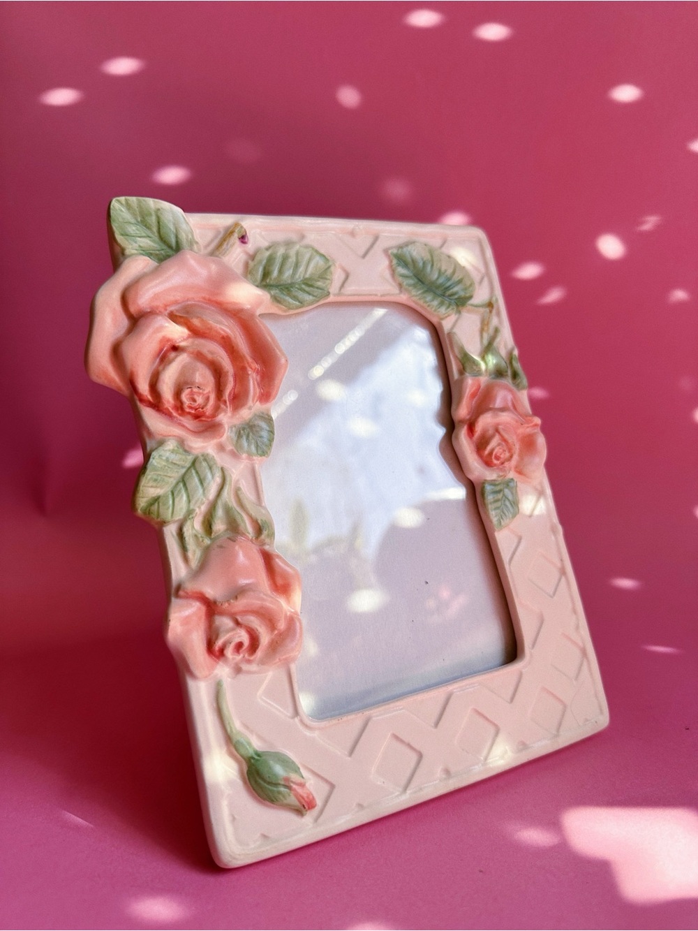 Vintage Fitz and Floyd Blushing Rose Picture Frame Japan